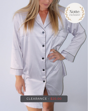 Load image into Gallery viewer, Silver Satin Sleep Shirt

