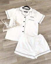 Load image into Gallery viewer, White Short Satin Pyjama Set
